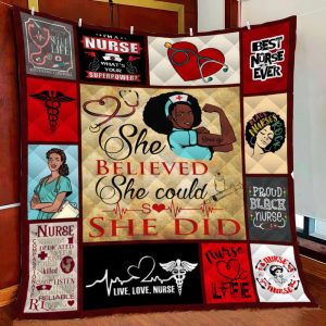 Black Nurse Fleece Blanket Quilt Blanket