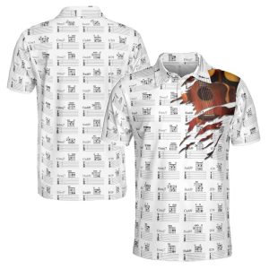 Music Lover Guitar Music Stave Men's Polo Shirt