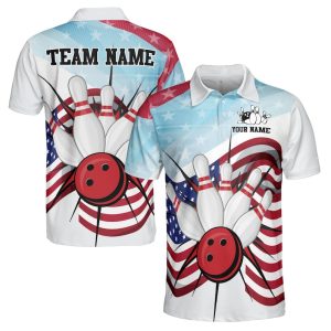 Customized America Love Bowling Men's Polo Shirt