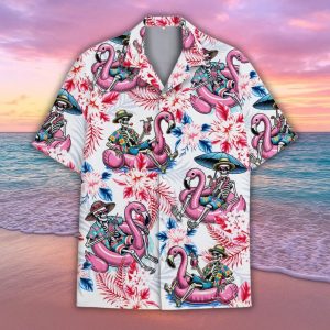 Flamingo Hawaiian Shirt, Flamingo Button Up Shirt