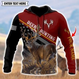 Personalized Deer Hunting Hoodie – 3D All Over Printed Camo Pullover with Custom Name, Outdoor Gift for Hunters
