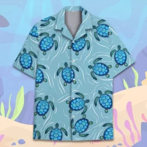 Sea Turtle Hawaiian Shirts for Men Women Youth, Cute Sea Turtle