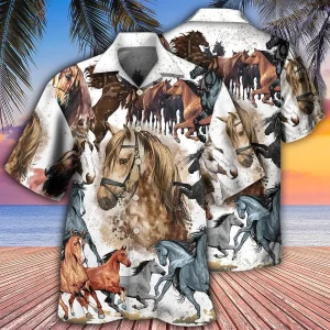 Horse Hawaiian Shirt For Summer Horse Fantasy Horse Painting Style