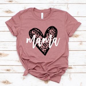 Leopard Heart Mama Shirt, Heart Mama Shirt