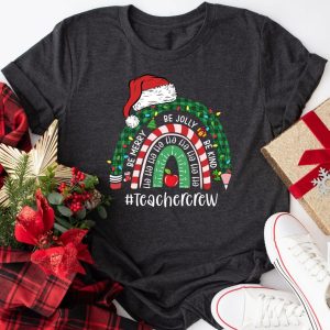 Be Merry Jolly Kind Teacher Crew Christmas Shirt, Custom Teacher Christmas Shirt