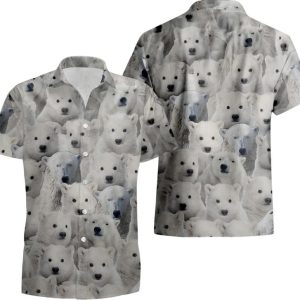 Unisex Polar Bear Hawaiian Shirt, Polar Bear Hawaiian Shirt, Polar Bear Shirt