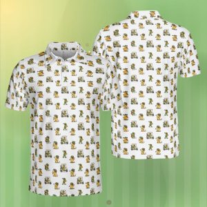 Funny Duck Playing Golf Polo Shirt, Cute Duck Golf Polo For Men Women,