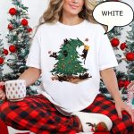 Christmas Tree And Cat T-Shirt, Cute Christmas Shirt, Cat Owner Christmas Gift